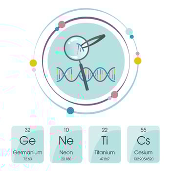 Genetics DNA biochemistry vector illustration graphic icon