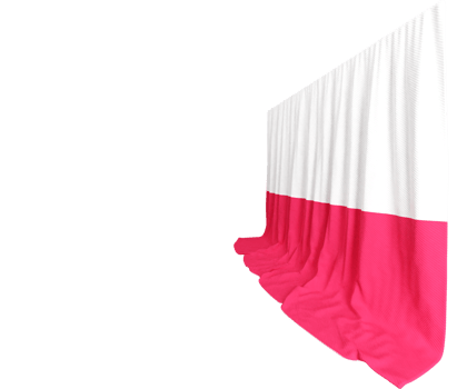 Poland Flag Curtain in 3D Rendering called Flag of Poland png