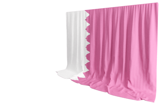 Qatar Flag Curtain in 3D Rendering called Flag of Qatar png