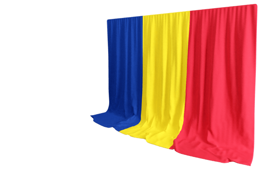 Romania Flag Curtain in 3D Rendering called Flag of Romania png