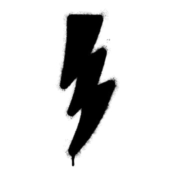 Spray Painted Graffiti electric lightning bolt symbol Sprayed isolated with a white background. graffiti electric lightning bolt icon with over spray in black over white. vector