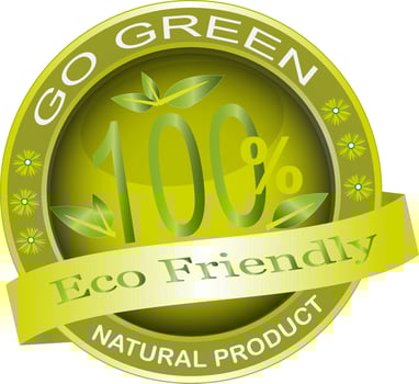 go green eco friendly badge vector