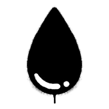 Spray Painted Graffiti Water drop logo vector icon isolated on white background.