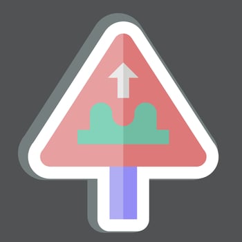 Sticker Uneven Road. related to Road Sign symbol. simple design editable. simple illustration vector
