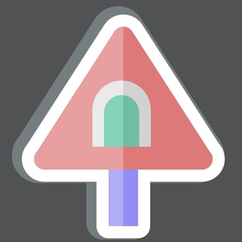 Sticker Tunnel Road. related to Road Sign symbol. simple design editable. simple illustration vector