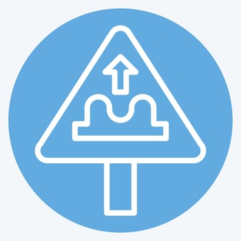 Icon Uneven Road. related to Road Sign symbol. blue eyes style. simple design editable. simple illustration vector