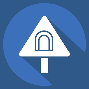 Icon Tunnel Road. related to Road Sign symbol. long shadow style. simple design editable. simple illustration vector