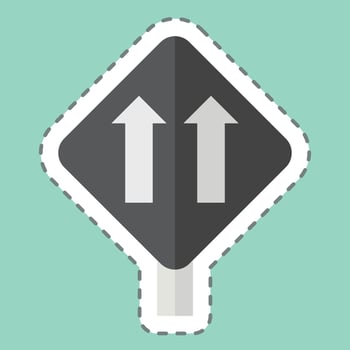 Sticker line cut One Way Traffic. related to Road Sign symbol. simple design editable. simple illustration vector