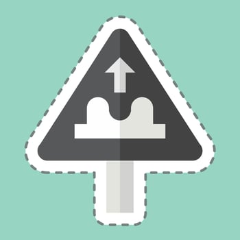 Sticker line cut Uneven Road. related to Road Sign symbol. simple design editable. simple illustration vector