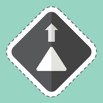Sticker line cut Give Way. related to Road Sign symbol. simple design editable. simple illustration vector