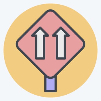 Icon One Way Traffic. related to Road Sign symbol. color mate style. simple design editable. simple illustration vector