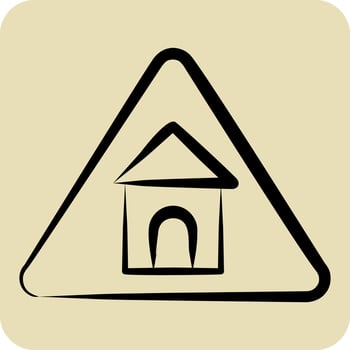 Icon Residence. related to Road Sign symbol. hand drawn style. simple design editable. simple illustration vector