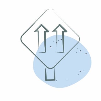 Icon One Way Traffic. related to Road Sign symbol. Color Spot Style. simple design editable. simple illustration vector
