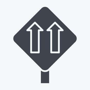 Icon One Way Traffic. related to Road Sign symbol. glyph style. simple design editable. simple illustration vector