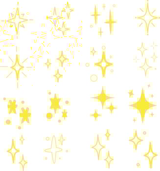 Yellow sparkles symbols . The set of original stars sparkle icon vector