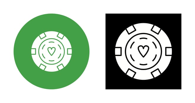 Unique Poker Chips Vector Icon
