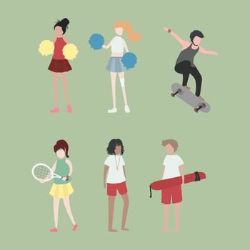 set illustrated people vector design