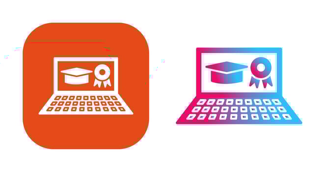Unique Online Degree Vector Icon