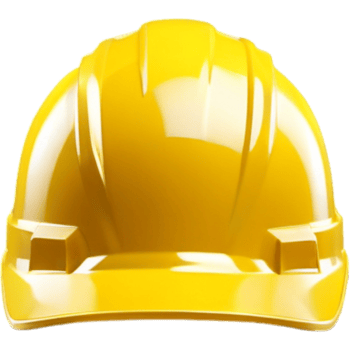 Yellow hard plastic construction helmet. AI Generative png