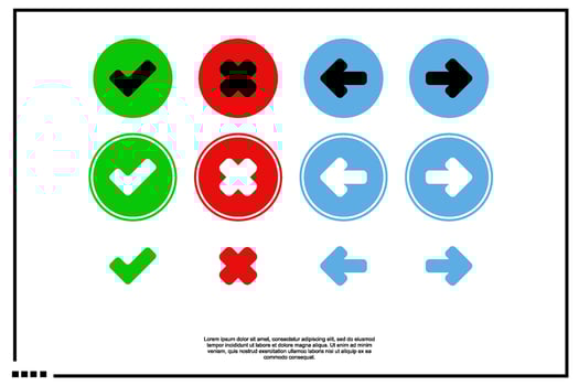 arrow, true, false icon vector