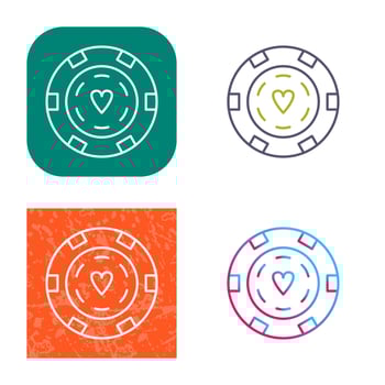 Unique Poker Chips Vector Icon