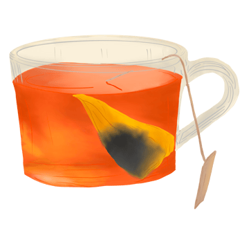 orange tea in glass png