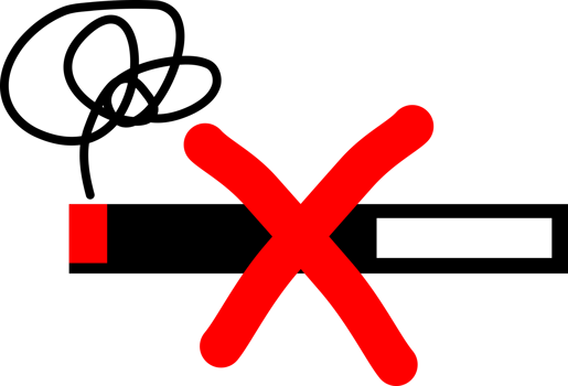 Black cigarette stop quit smoking in red prohibition sign png