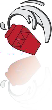 Detox water. Pieces of lemon and cucumbe.Outline illustration of pouring milk from a cup. Contour cartoon water flow. Black and white image of fluid. r fall into water jug. vector