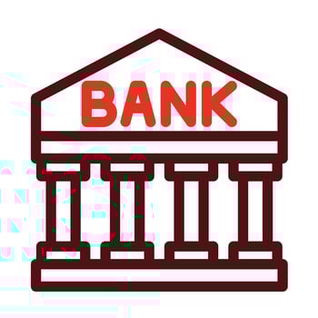 Bank Vector Thick Line Two Color Icons For Personal And Commercial Use.