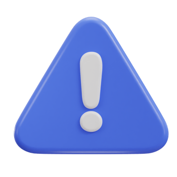 3d exclamation sign warning or danger risk message alert problem icon png