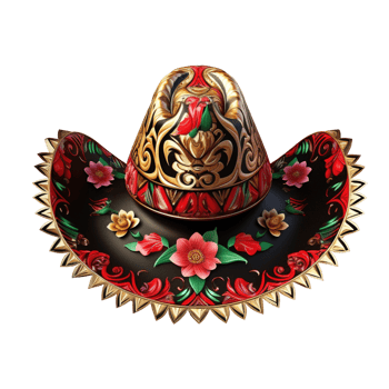sombrero hat illustration with mexico ornament for celebration day of the dead ai generative png