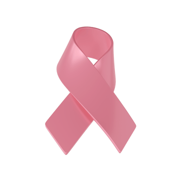 3d icon pink ribbon in the breast cancer awareness month. Medical illustration symbol png