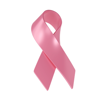 3d icon pink ribbon in the breast cancer awareness month. Medical illustration symbol png