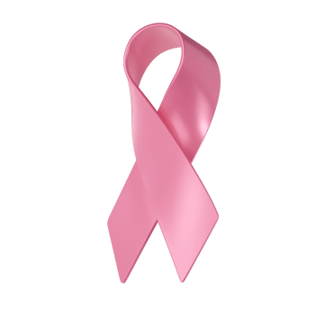 3d icon pink ribbon in the breast cancer awareness month. Medical illustration symbol png