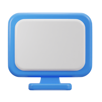 3d computer monitor icon with empty screen png