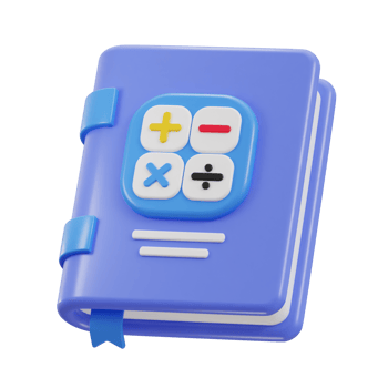 mathematics book 3d icon illustration png
