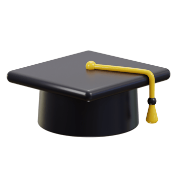 graduation hat icon 3d rendering png