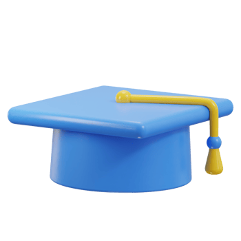 graduation hat icon 3d rendering png