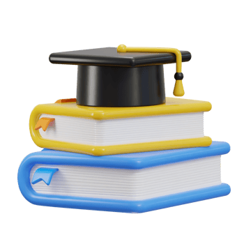 stack of colorful books education 3d icon png
