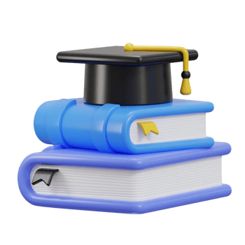 stack of colorful books education 3d icon png