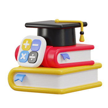 stack of colorful books education 3d icon png