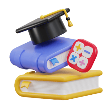 stack of colorful books education 3d icon png