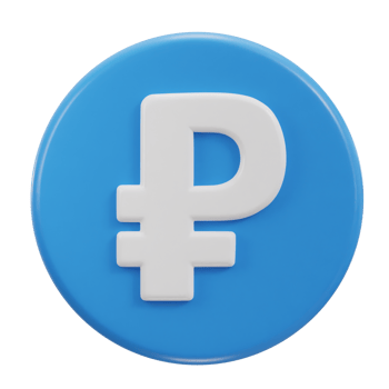Russian ruble currency money sign or symbol 3d icon png