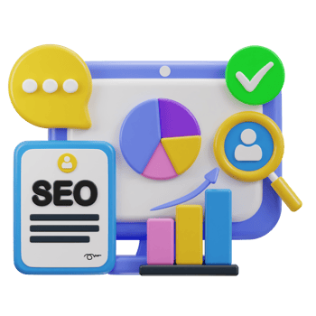 3d seo optimization icon illustration png