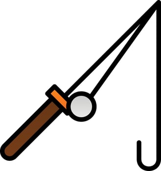 Fishing rod Vector Icon Design
