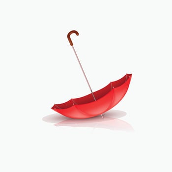 umbrella lying on white vector
