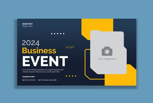 Video thumbnail design for business event video tutorials vector