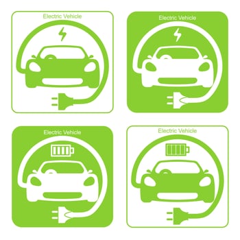 Electric Vehicle charging station, electric car with solar cells , EV car vector
