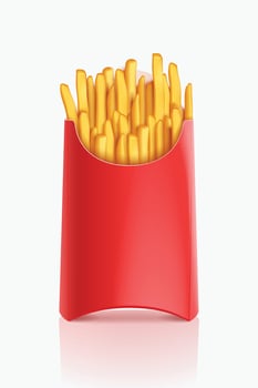 french fries in a box vector