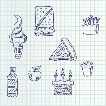 hand draw icons vector